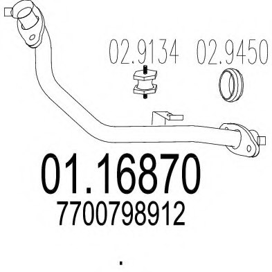MTS 01.16870 Exhaust Pipe